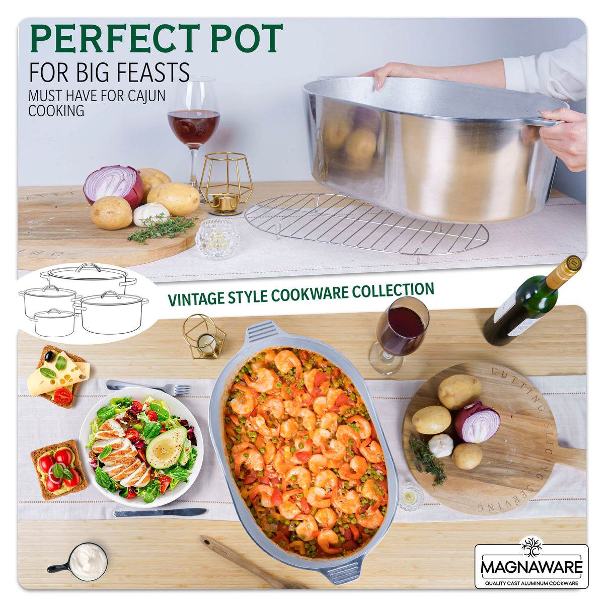 Oval Dutch Oven with Lid - 12.6 Quart (18 Inch)