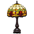 19" Dark Brown Metal Candlestick Table Lamp with Orange Glass Dome Shade – Ambient Home Accent Light
