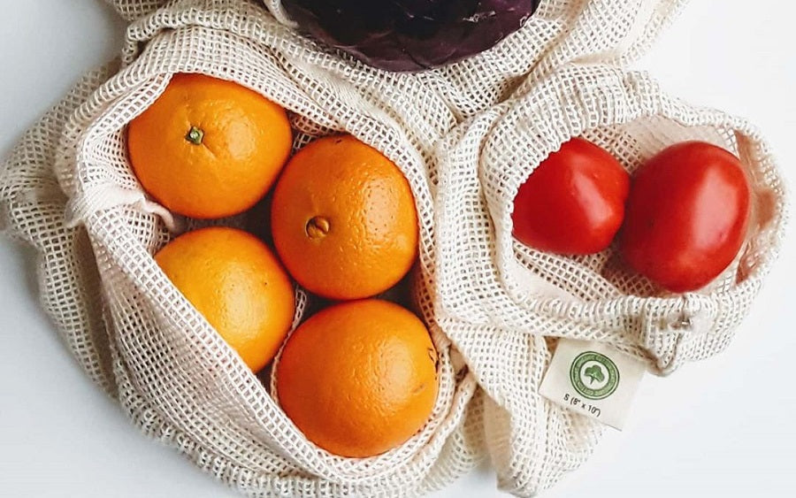 Organic Cotton Mesh Produce Bags – Reusable, Washable & Eco-Friendly | Sets of 6–8 | Ethically Sourced