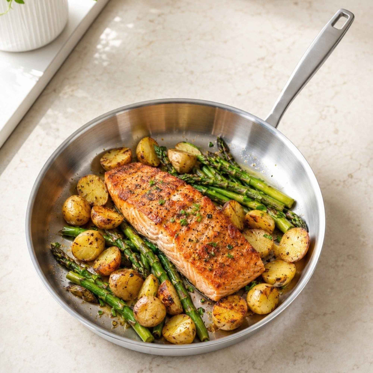 5-Ply Stainless Steel Frying Pan – Professional Non-Stick Skillet for Stovetop & Oven