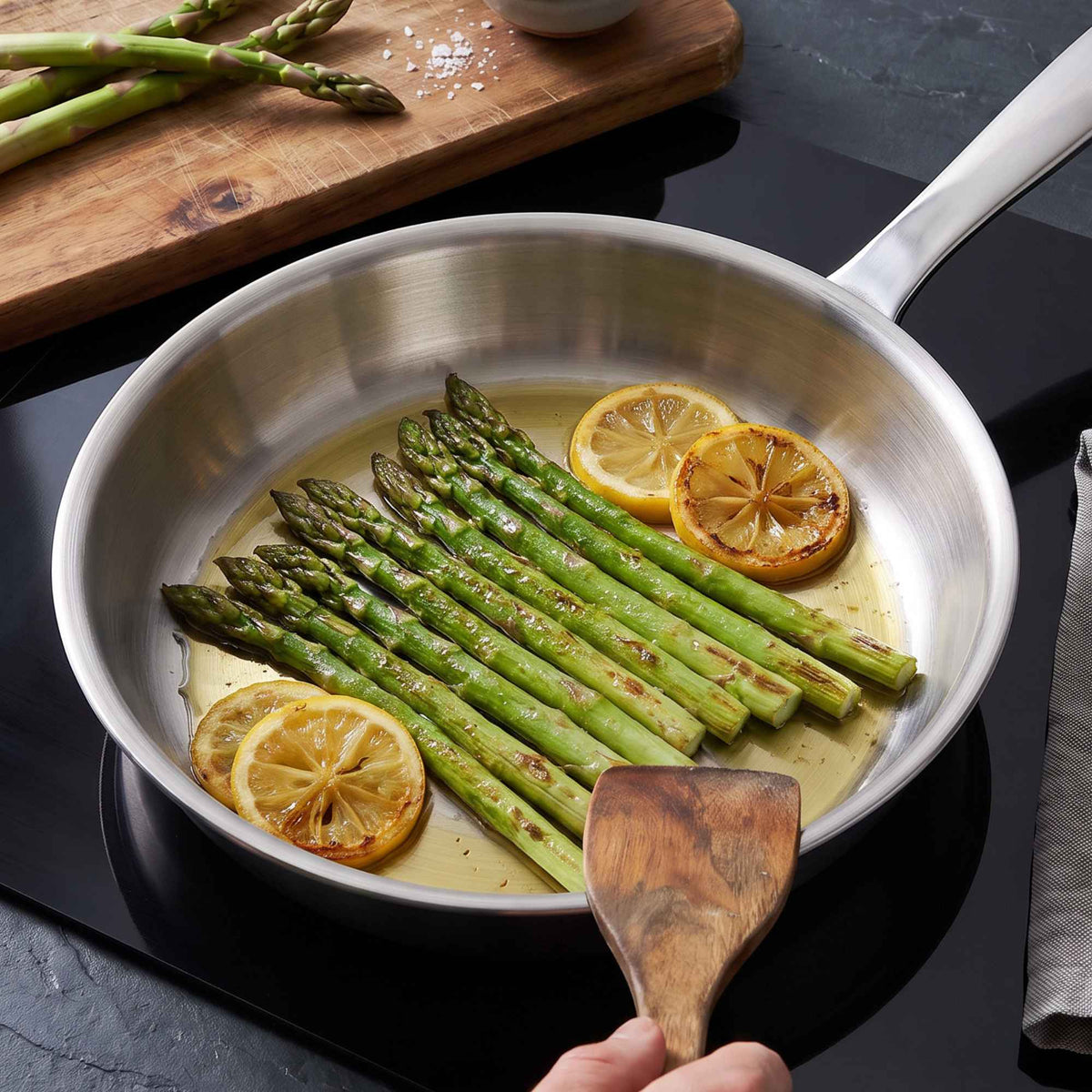 5-Ply Stainless Steel Frying Pan – Professional Non-Stick Skillet for Stovetop & Oven