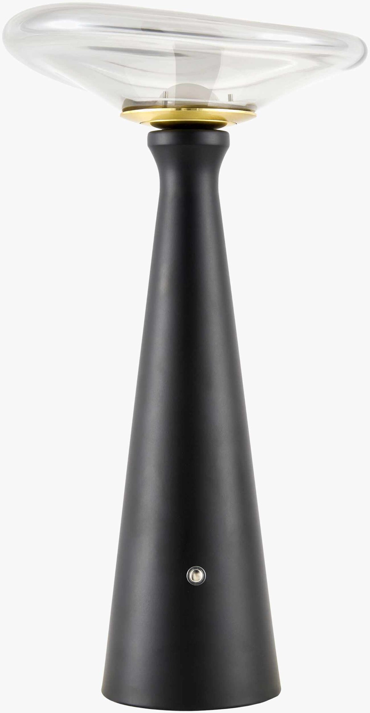 Dinteloord Black Iron & Charcoal Glass Table Lamp – Traditional 3-Way Accent Light | 14"H × 8"W