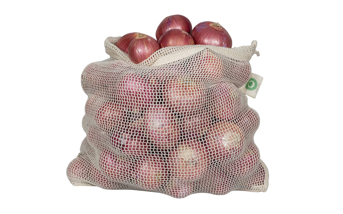 Organic Cotton Mesh Produce Bags – Reusable, Washable & Eco-Friendly | Sets of 6–8 | Ethically Sourced