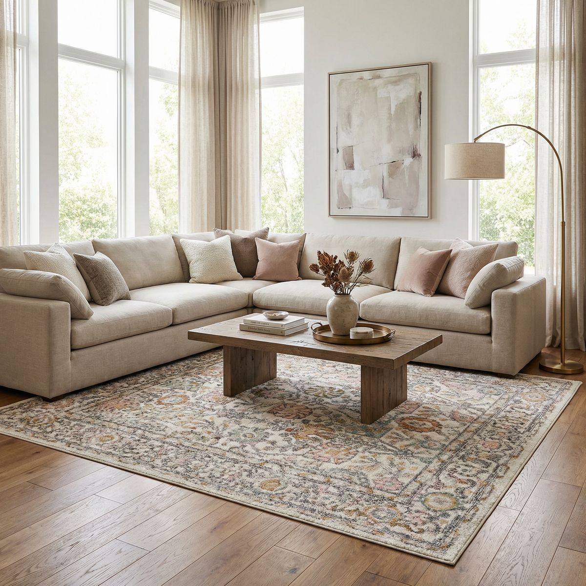 Herstmonceux Traditional Area Rug – 100% Polypropylene, Medium Pile | Made in Turkey | Multiple Sizes