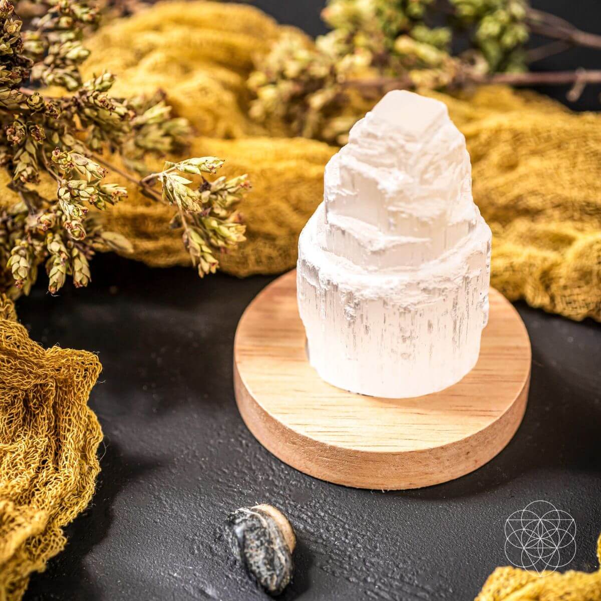 Selenite Crystal Night Light Lamp – Natural Cleansing Stone, Purifying Desk & Meditation Light
